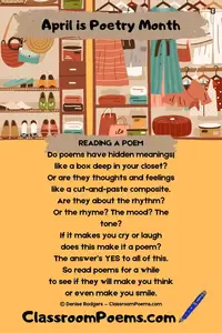 April is Poetry Month since 1996 when the Academy of American Poets made this proclamation. 