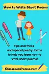 Learn how to write short poems by exploring haiku, limericks, diamante, and the venerable couplet.