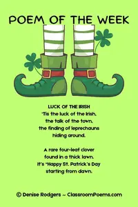 Enjoy a Poem of the Week by Denise Rodgers on ClassroomPoems.com