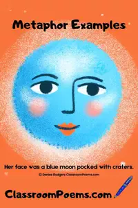 Here is a good source of fun metaphor examples: He was a lightening rod for all the excitement in our class.  Her voice grated on the blackboard of my mind.