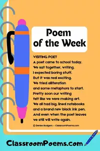Enjoy a Poem of the Week by Denise Rodgers on ClassroomPoems.com