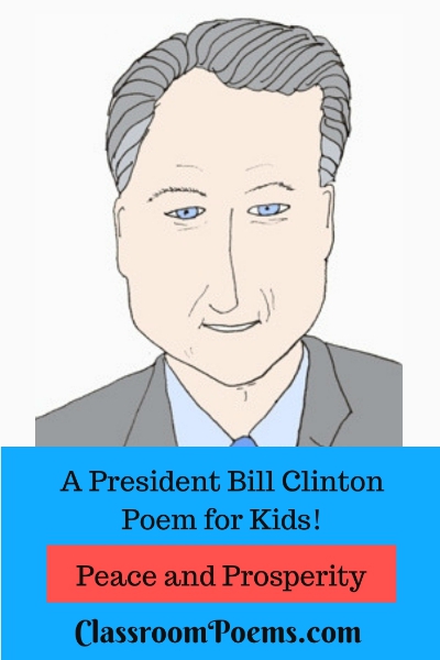 Bill Clinton drawing and poem. Bill Clinton cartoon drawing.