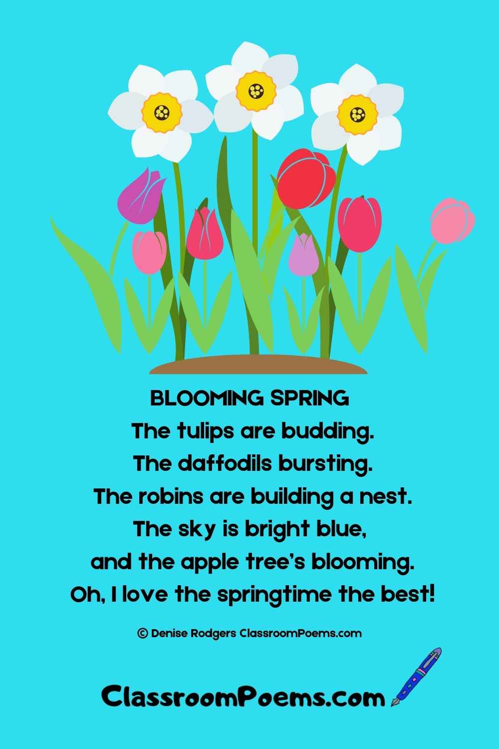 Spring poems by Denise Rodgers on ClassroomPoems.com.