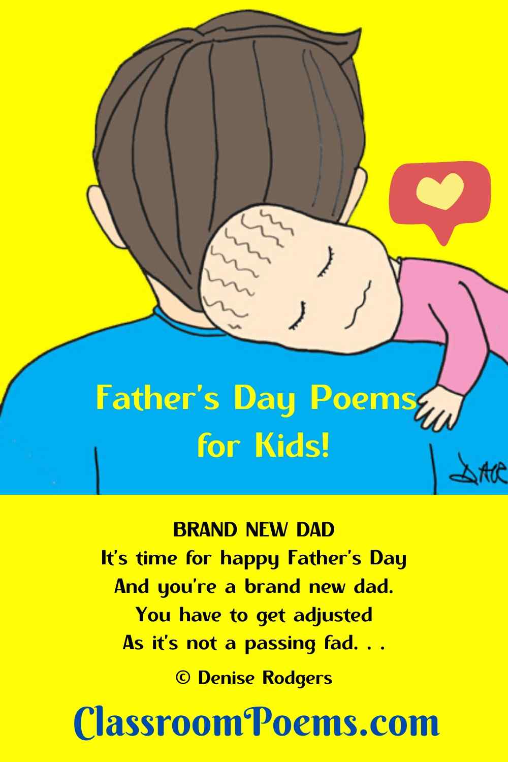 Father and newborn Father's Day poem for kids by Denise Rodgers on ClassroomPoems.com.