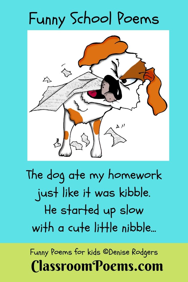 Dog eats homework drawing
