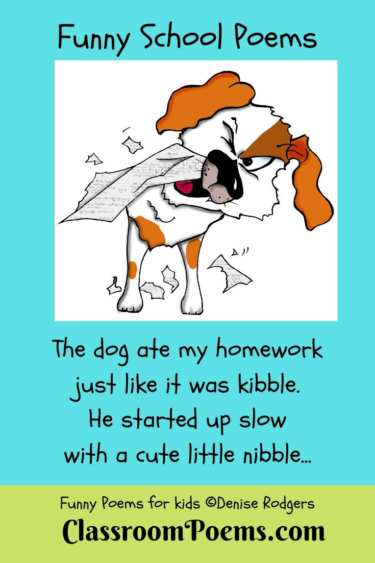 a dog ate my homework poem