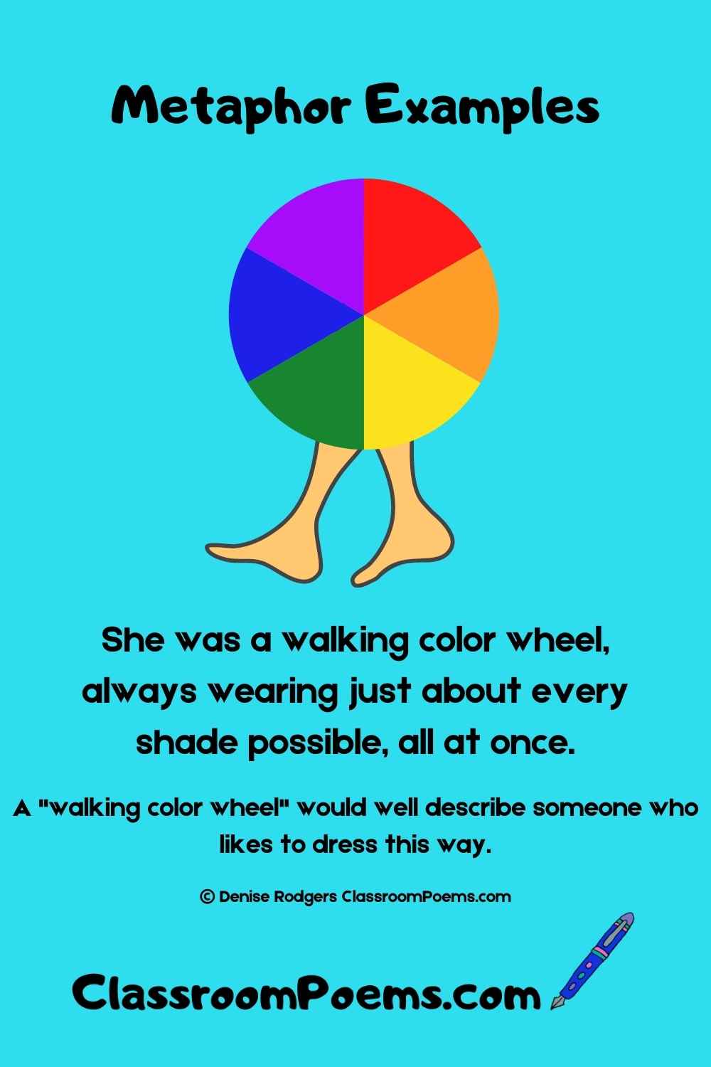 Color wheel metaphor example by Denise Rodgers  on ClassroomPoems.com