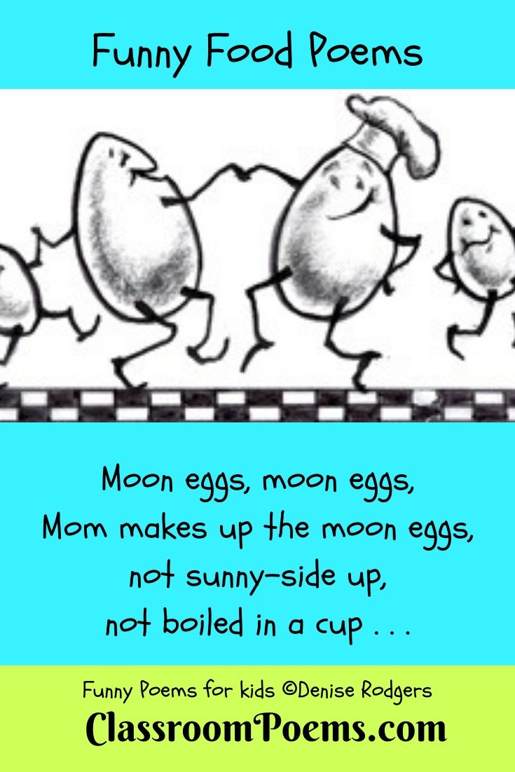 Food poem. Dancing egg drawing.