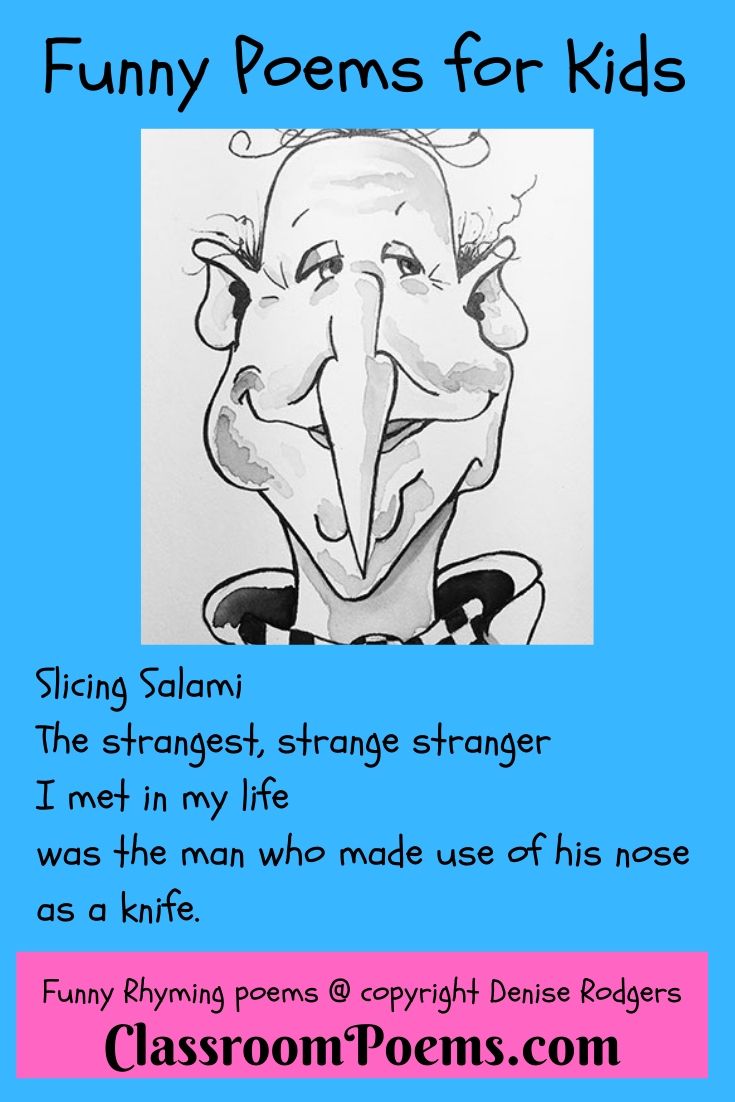 SLICING SALAMI, a funny poem for kids by Denise Rodgers on ClassroomPoems.com.