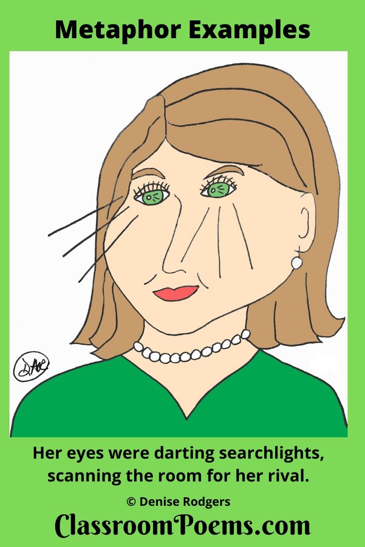 Search light eyes, metaphor example by Denise Rodgers  on ClassroomPoems.com
