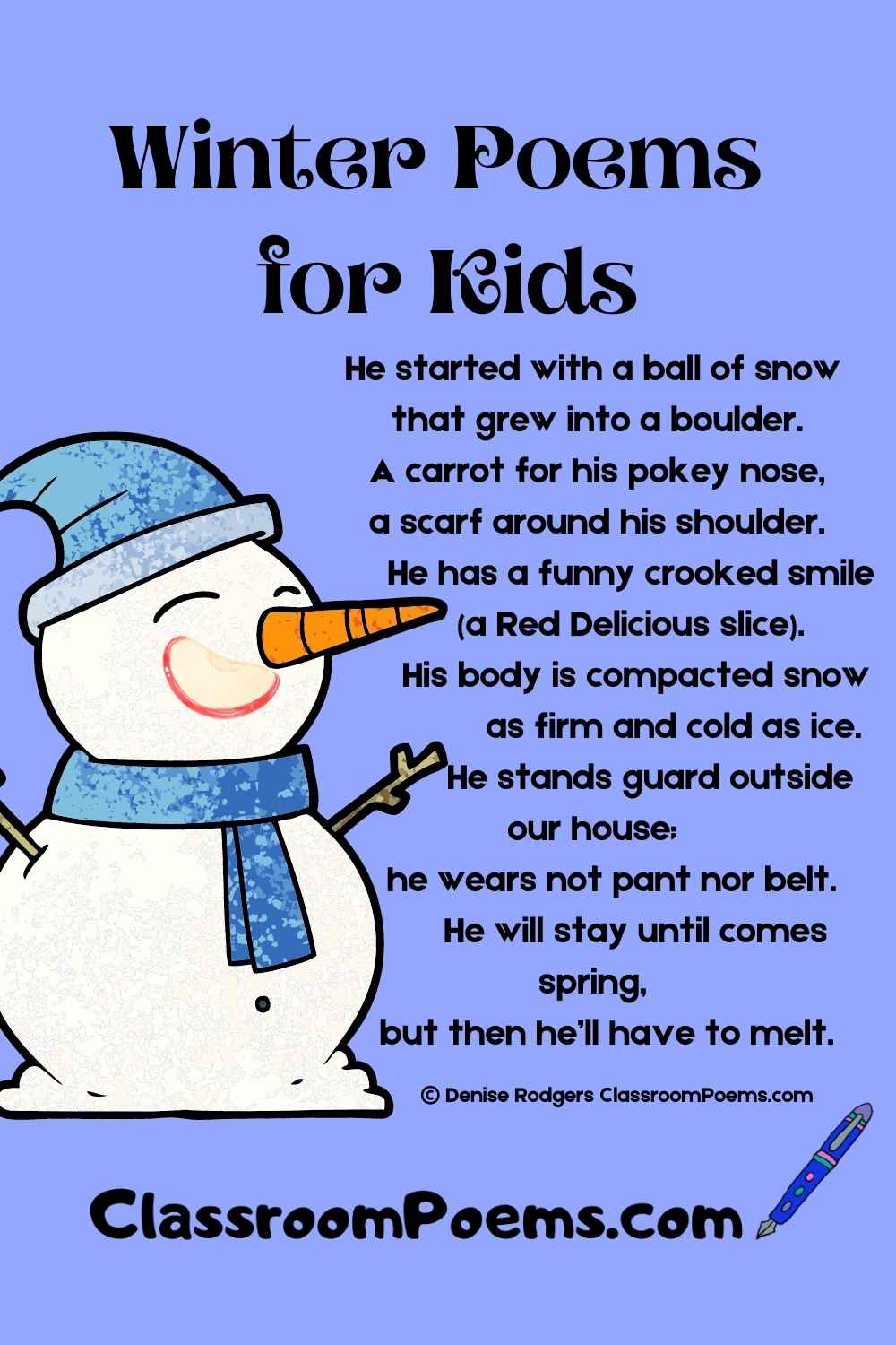 melted snowman poem