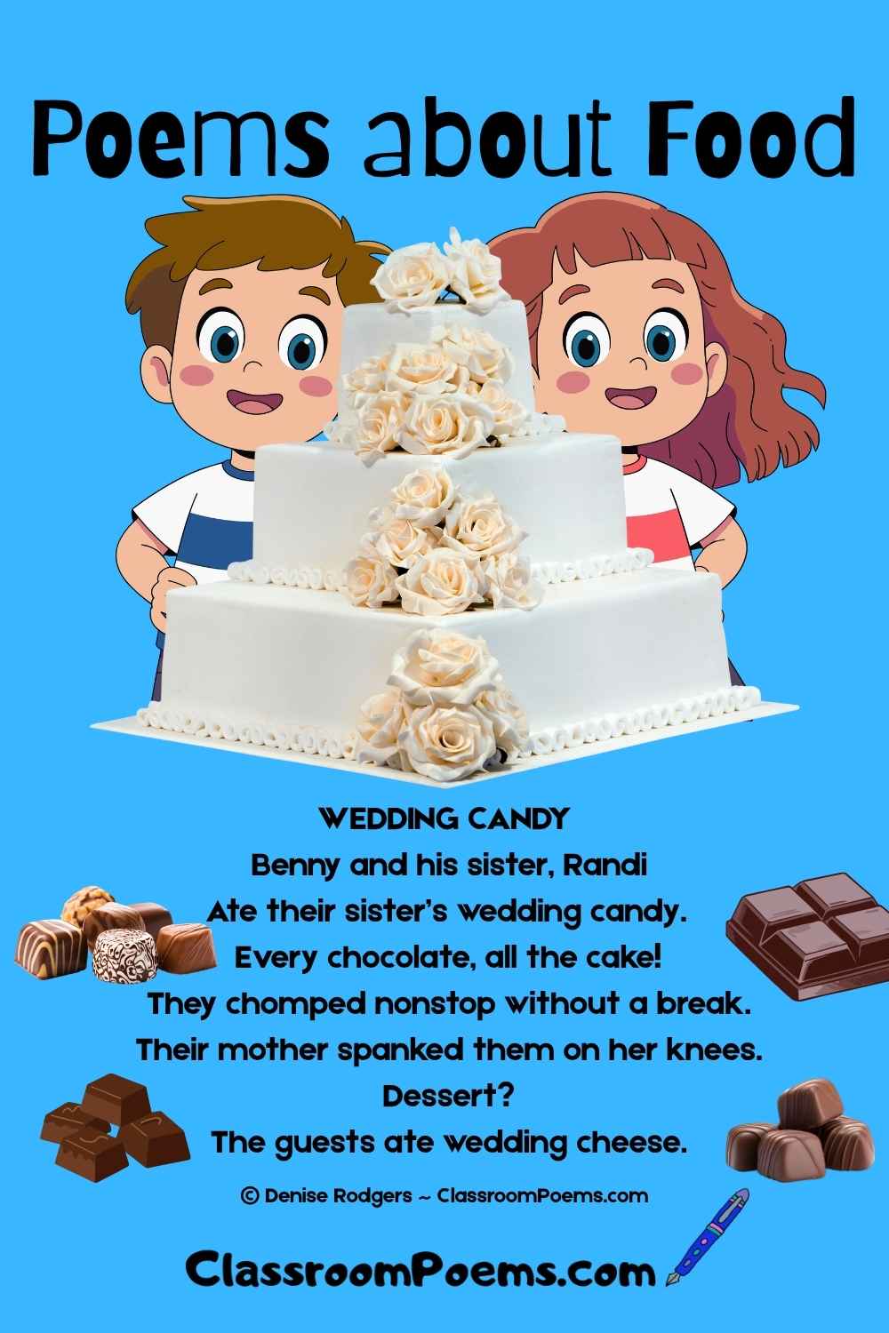 WEDDING CANDY, a poem about food by Denise Rodgers on ClassroomPoems.com.
