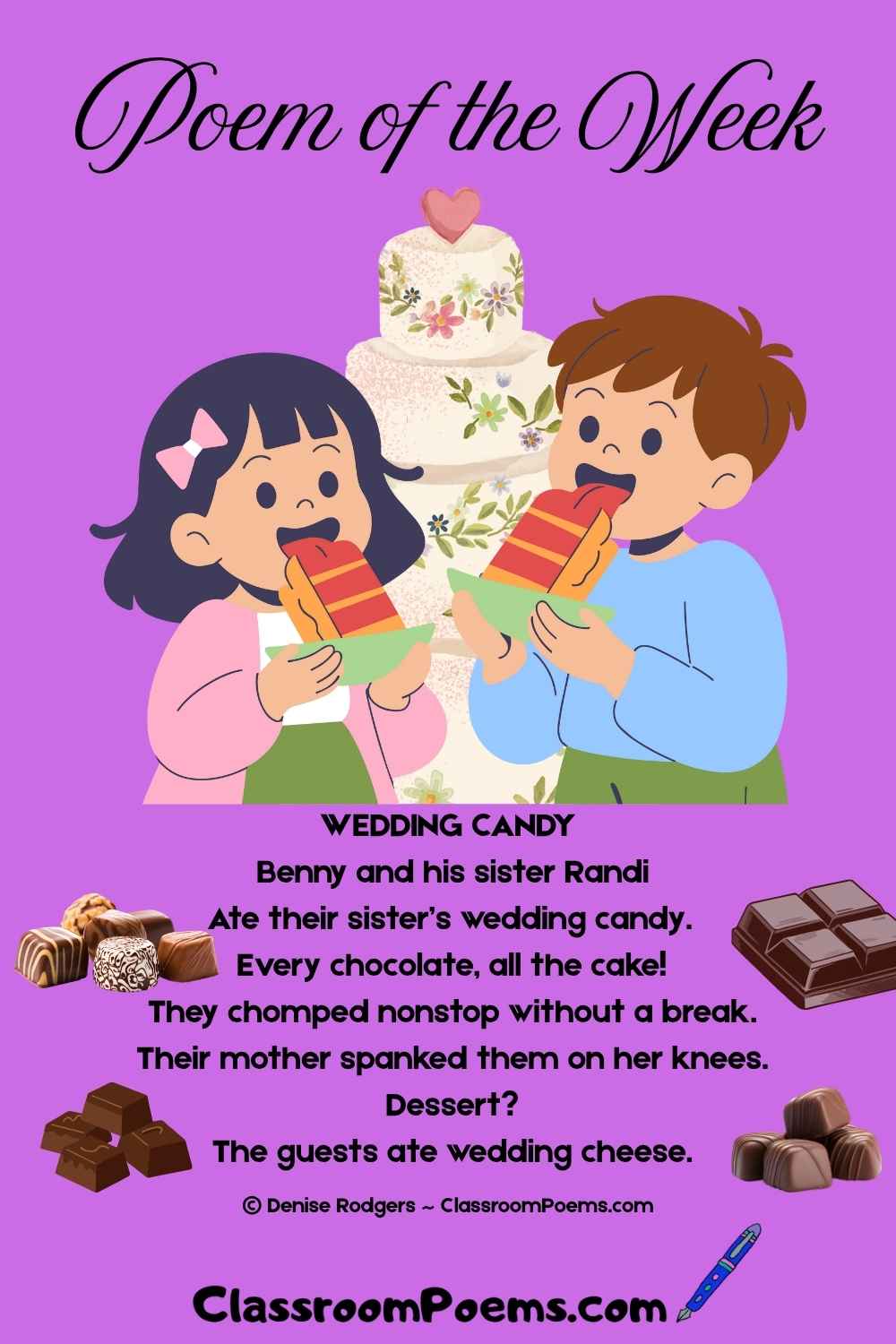 WEDDING CANDY, a poem of the week by Denise Rodgers on ClassroomPoems.com.