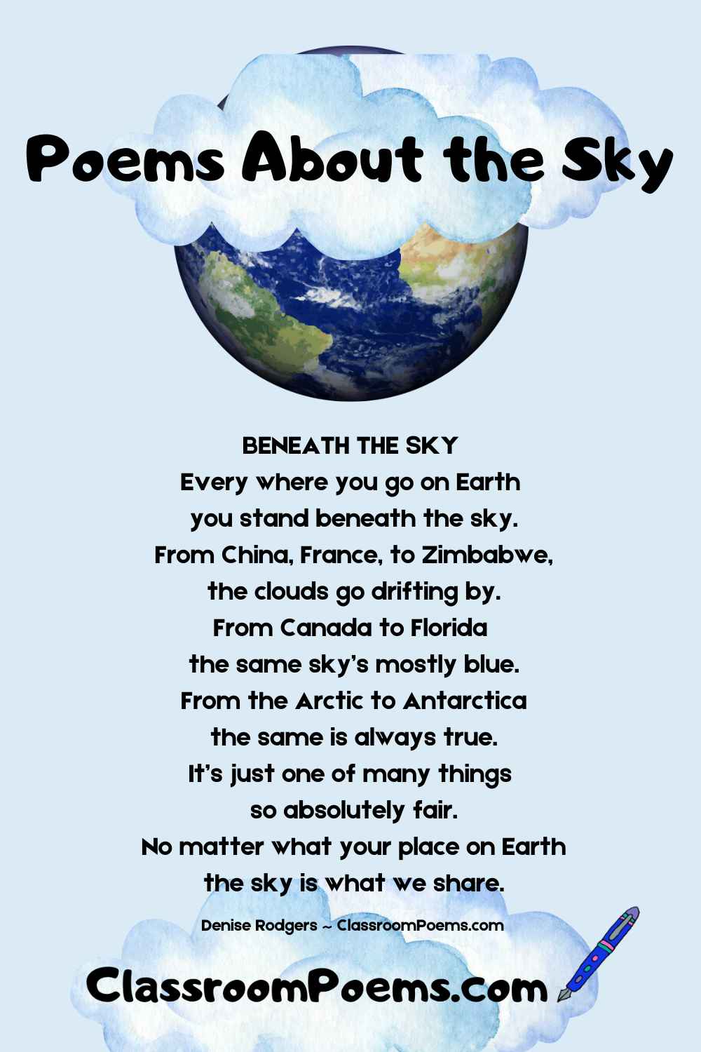 Enjoy these poems about the sky and others on ClassroomPoems.com