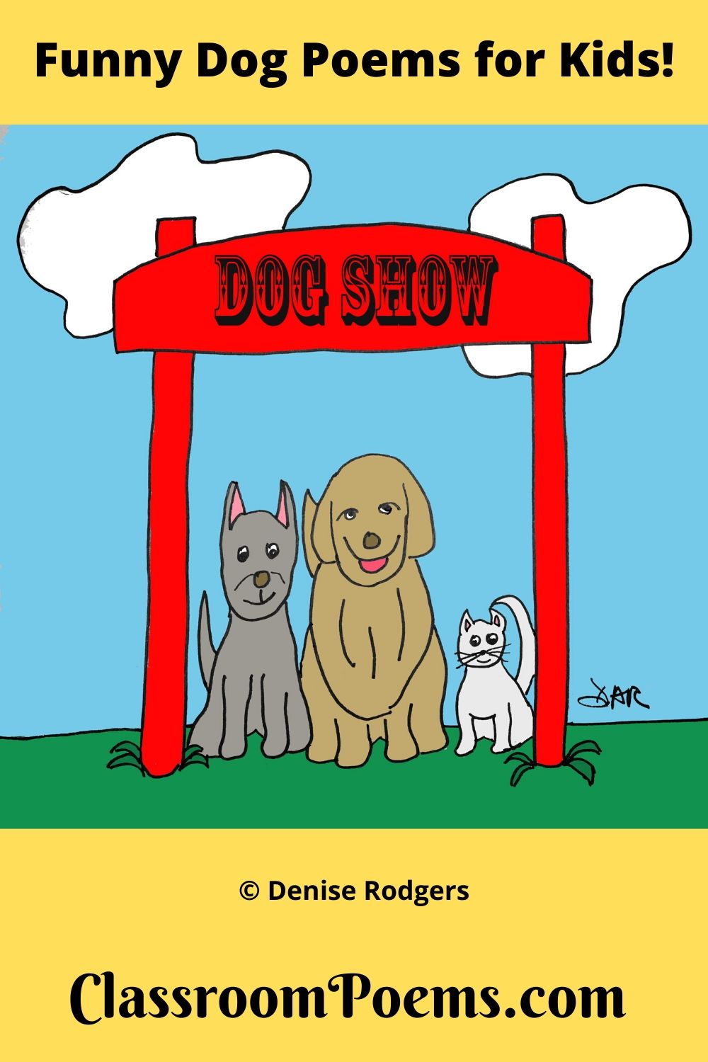 Dog Show cartoon. Dog Show drawing. Funny dog poems.