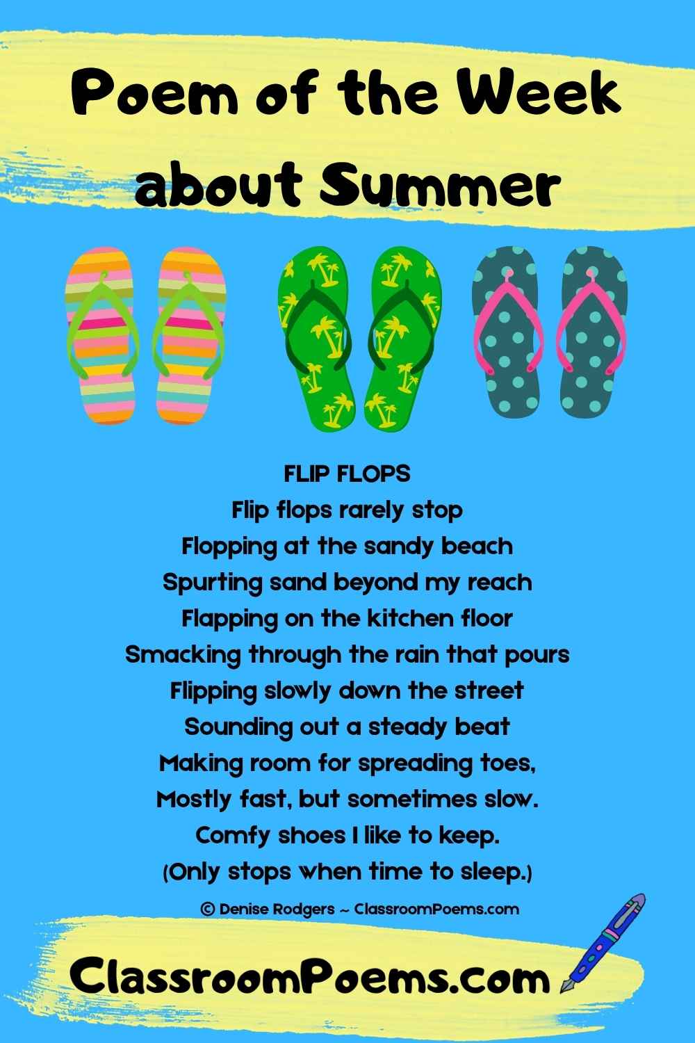Enjoy a Poem of the Week by Denise Rodgers on ClassroomPoems.com