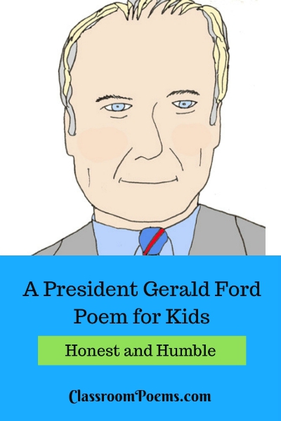 Gerald Ford drawing and poem. Gerald Ford cartoon drawing.