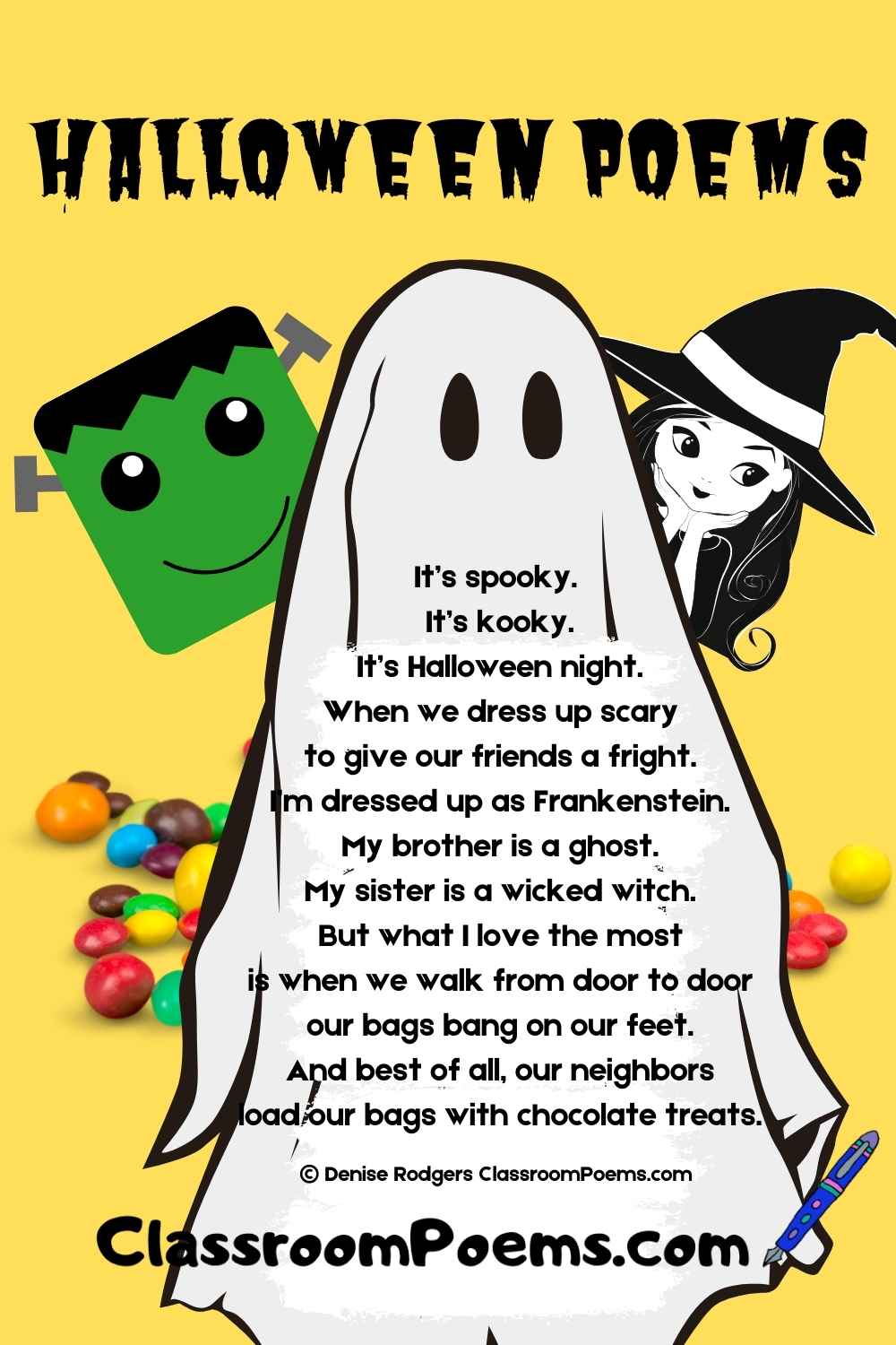 Halloween Poems for kids by Denise Rodgers on ClassroomPoems.com.
