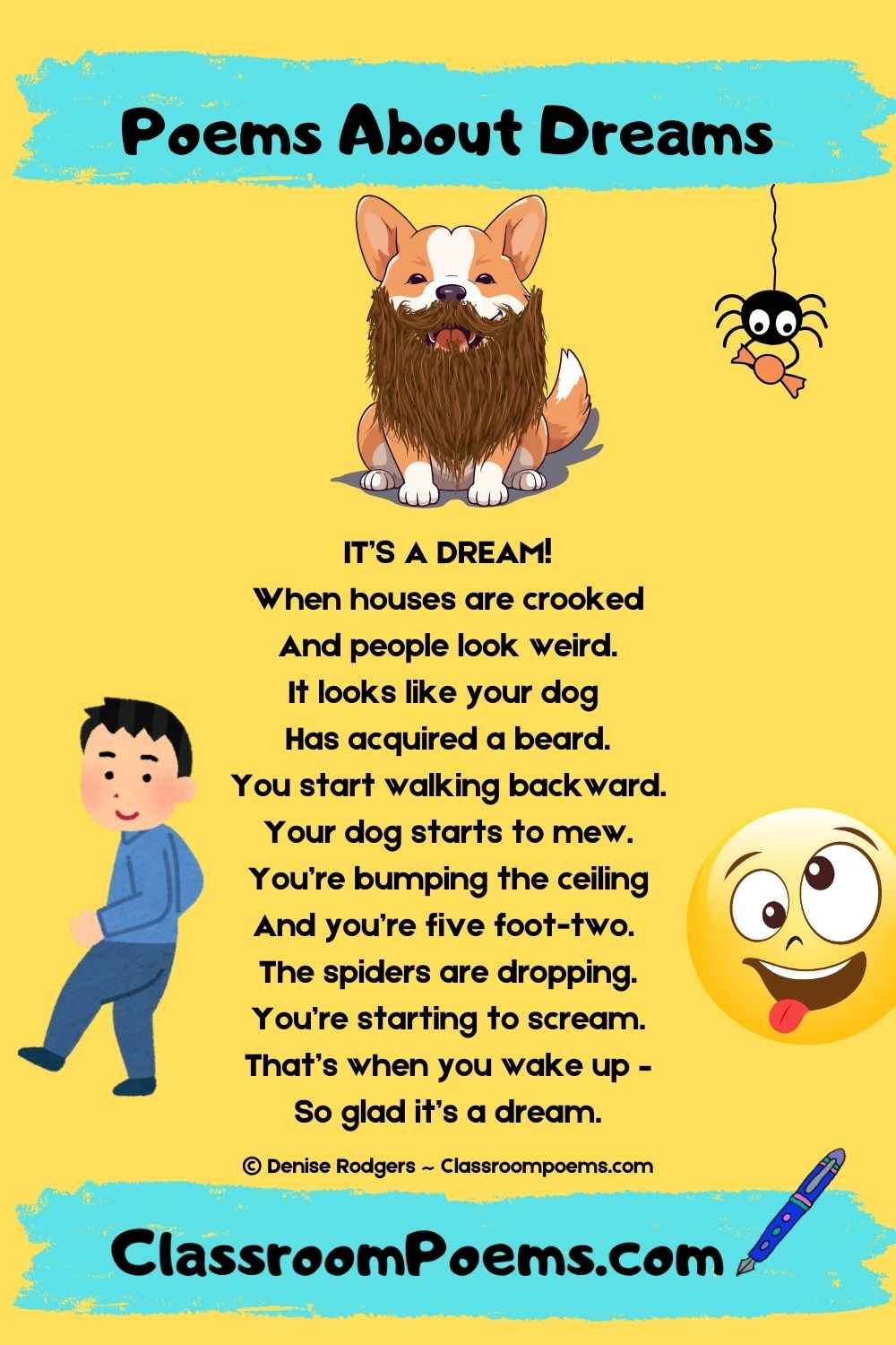 IT'S A DREAM, a poem about dreams by Denise Rodgers on ClassroomPoems.com.