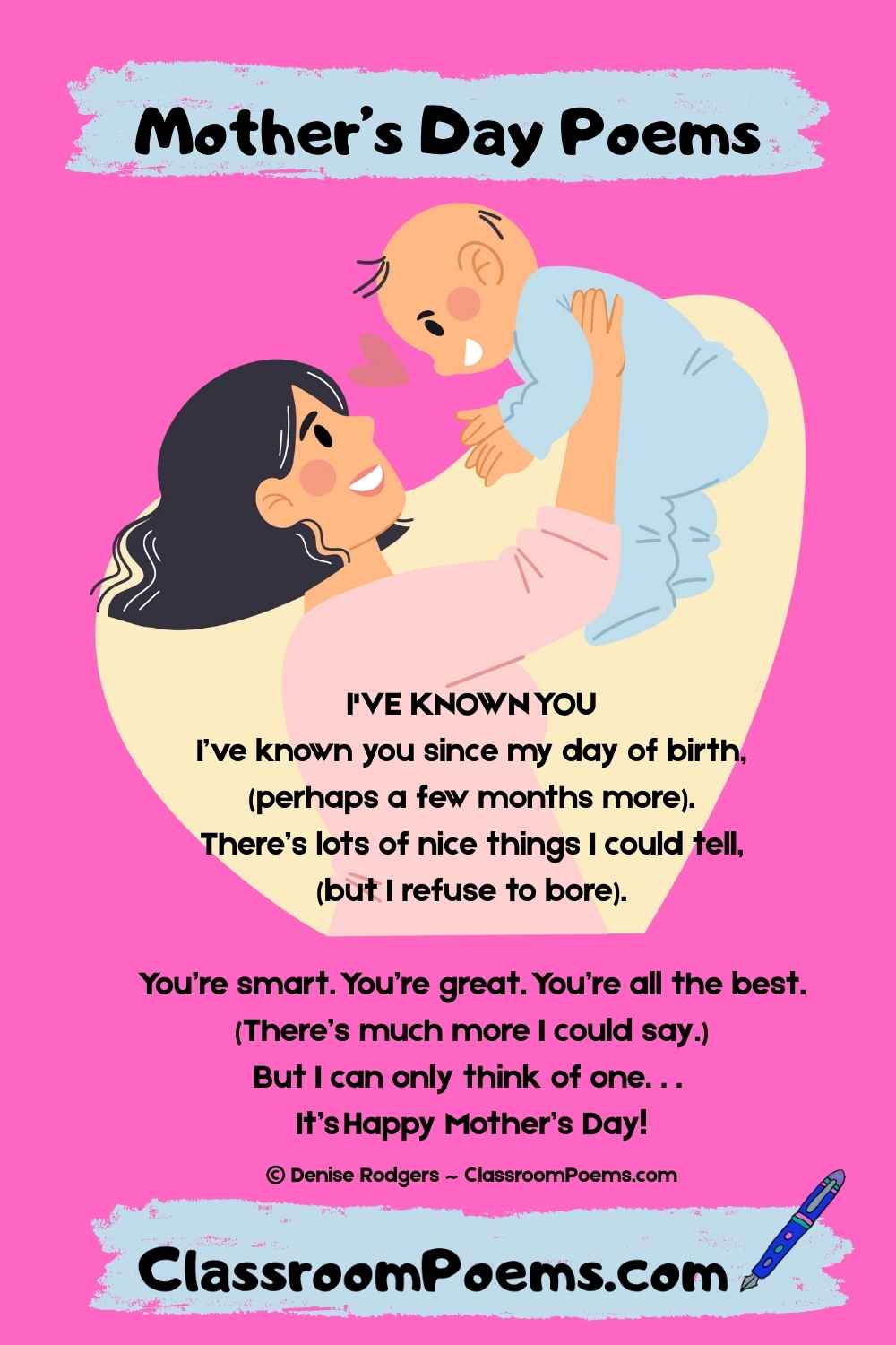 The funny Mothers Day poems and Mom Poems on this page are perfect for sharing with your mom or grandma.