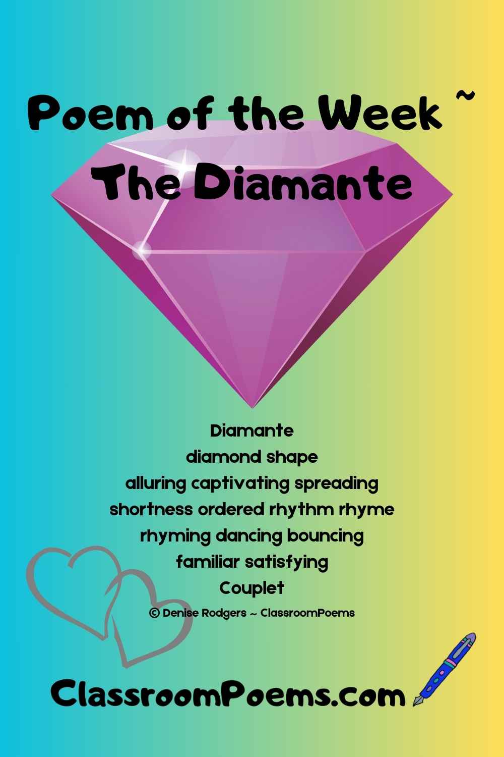 Diamante poems by Denise Rodgers on ClassroomPoems.com.