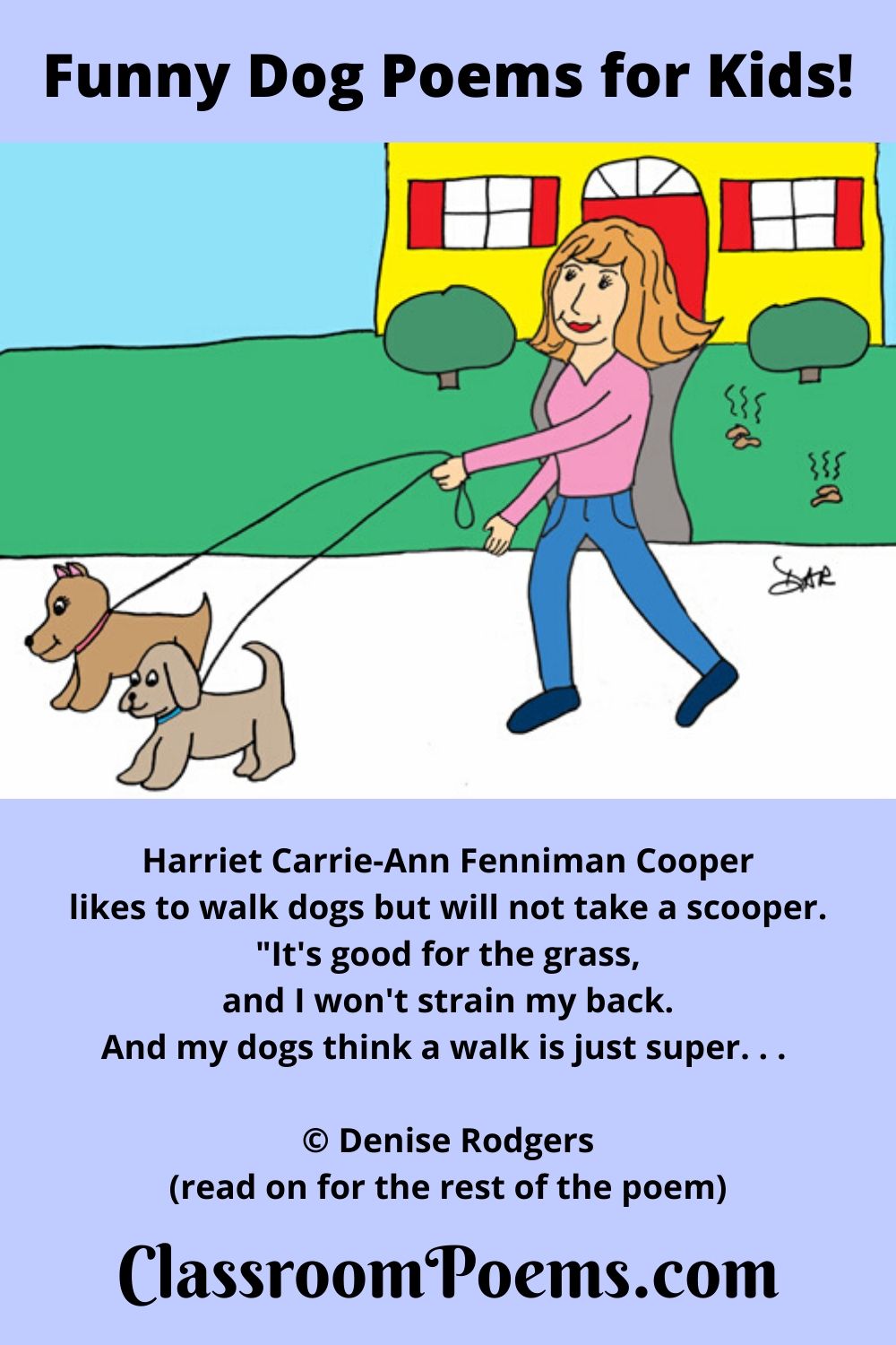dog walker, dog walking, leaving dog poop, funny dog poem