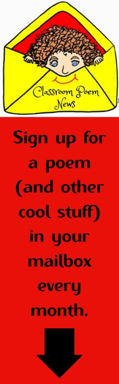 Classroom Poem News on ClassroomPoems.com. Girl in envelope.
