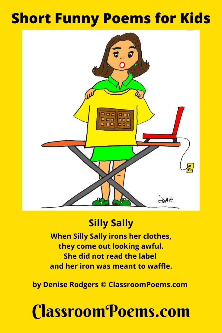 Silly Sally. Iron shirt with waffle iron.