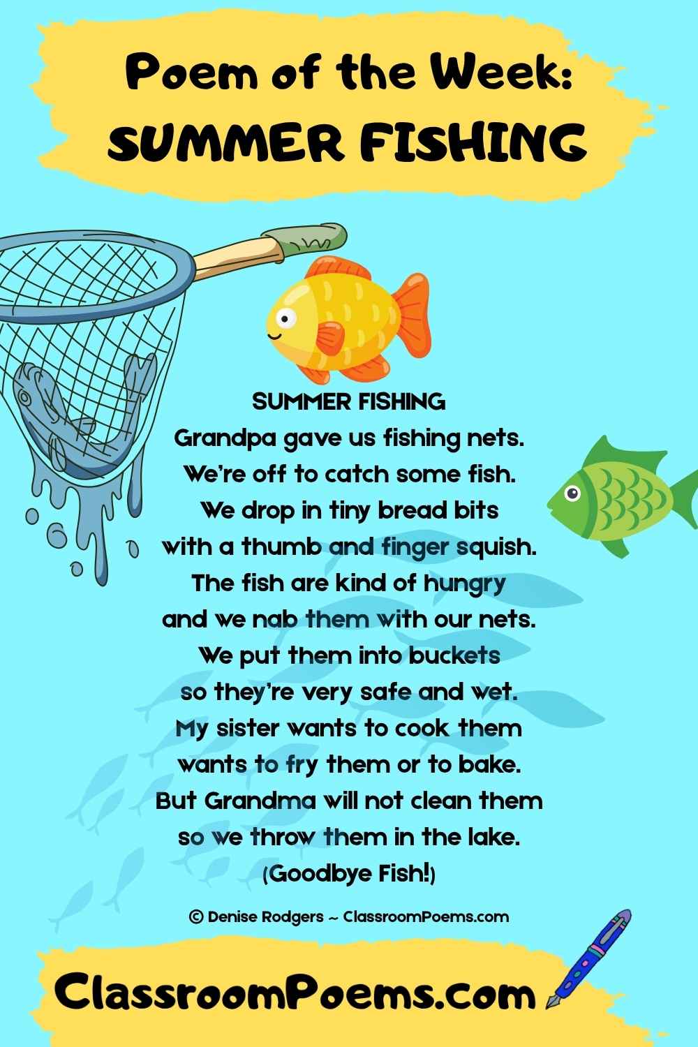 Enjoy a Poem of the Week by Denise Rodgers on ClassroomPoems.com
