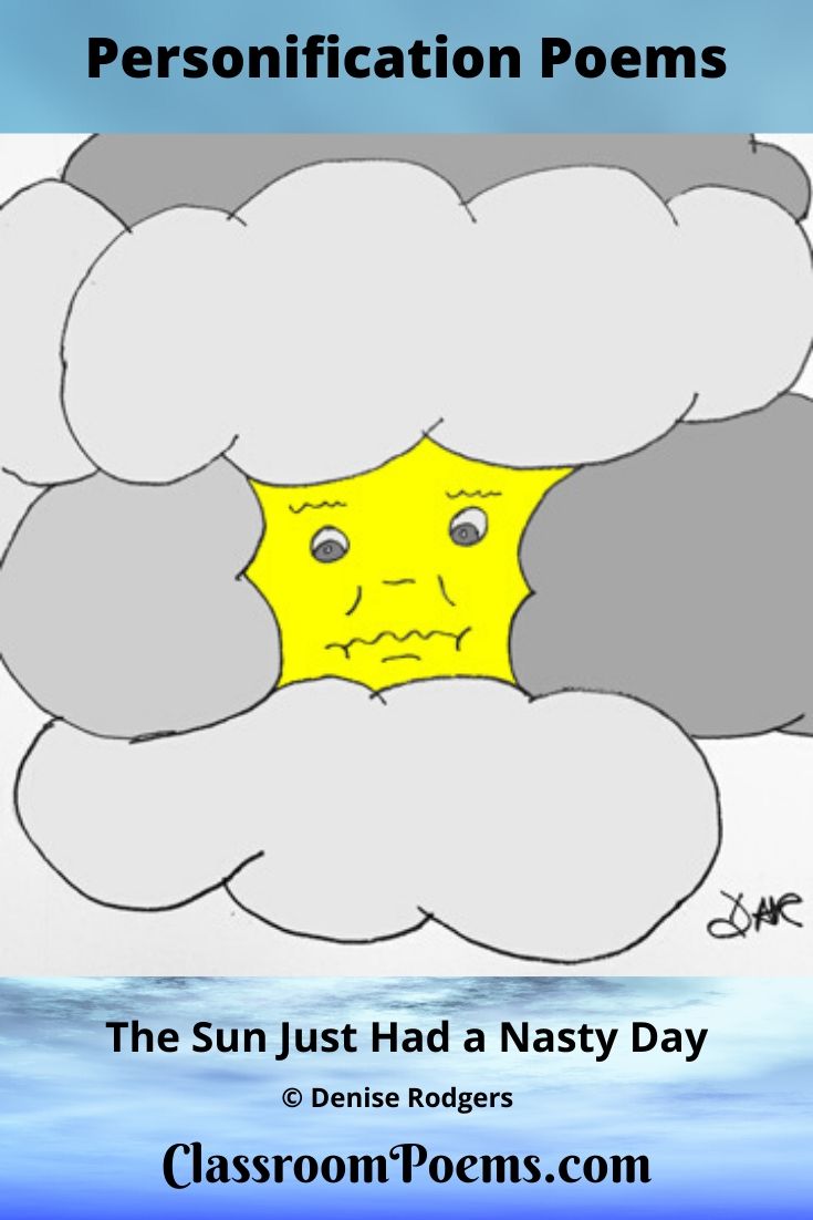 Sun behind clouds line drawing