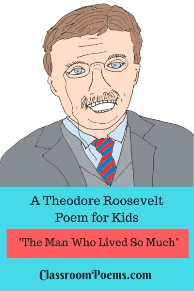 Theodore Roosevelt drawing and poem. Teddy Roosevelt drawing. Teddy Roosevelt cartoon.
