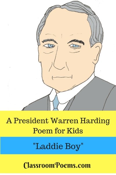 Warren Harding drawing and poem. Warren Harding cartoon.